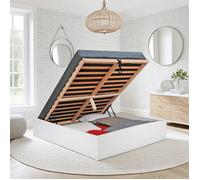 Lit coffre BILBAO 160x200 cm + sommier / blanc