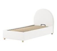 Lit Coffre Enfant Bouclé "Moon" 90x200cm Blanc