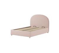 Vipack Lit double Moon en bois et tissu bouclé avec rangements 140 x 200 cm MNST1413