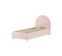 Lit Coffre Bouclé Rose Moon 90x200 cm Marron G