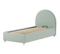 Lit Coffre Bouclé Vert Moon 90x200 cm Gris G