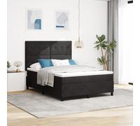 Lit Coffre-Box Vidaxl Avec Matelas Et Led Noir 160x200 Cm Velours