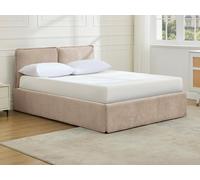 Lit coffre déhoussable 160 x 200 cm - Tissu - Beige - TENESE