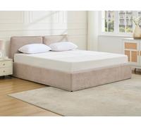 Lit coffre déhoussable 180 x 200 cm - Tissu - Beige - TENESE