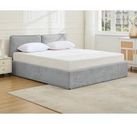 Vente-unique - Lit 2 Personnes avec sommier - 180 x 200 cm - Gris Clair - TENESE