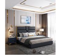 Lit Coffre Design Effet Laiton Dalia - Noir - 160x200