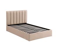 Lit Coffre Design en Tissu "Songa" 140x190cm Beige
