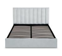 Lit Coffre Design Velours "Songa" 160x200cm Argent