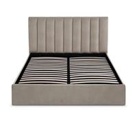 Lit Coffre Design Velours ""Songa"" 160x200cm Taupe