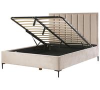 Lit Coffre Double à Tête de Lit Haute avec Rangement Coffre Relevable 160 x 200