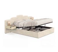 Lit coffre double CLOUD avec tête de lit matelassée + tables de chevet intégrées