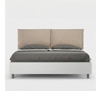 Lit coffre double en bois 160 x 190 cm avec coussins Egos Antea - Beige