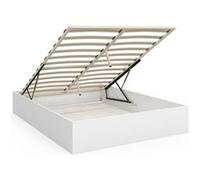 IDMarket – Lit coffre double SANDSIDE – Sommier 140 x 190 cm – Blanc