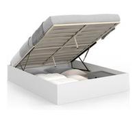 IDMARKET Lit coffre double SANDSIDE avec sommier 160 x 200 cm blanc