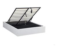 Lit coffre double STADA 160x200 cm bouclette écru - OMYZ