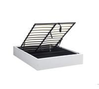 Lit coffre double STADA 180x200 cm bouclette écru - OMYZ