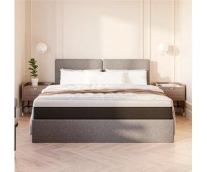 Lit Coffre Emma Original 140x190 - Gris clair - Tête de lit en option - Jusqu'à 796L de capacité de stockage - Livraison et retour gratuits