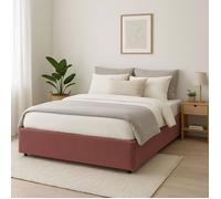 Lit coffre en velours rose poudré 140x190 - Vieux rose - Terre de Nuit