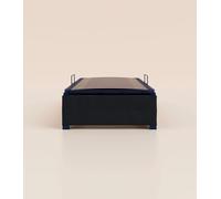 Lit coffre enfant 90x190 cm Plus - Noir Anthracite - Grand volume de rangement - Ouverture sécurisée - Acier recyclable et lattes en bouleau - Tediber
