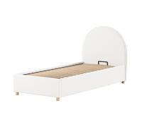 Lit Coffre Bouclé Blanc Moon 90x200 Blanc G