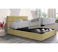 Lit coffre Florence tissu matelas Cosmos en option : Sable / 90 x 190 cm / Sans matelas