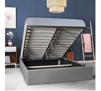 Lit coffre GENOA 140x190 + 1 sommier / Gris clair
