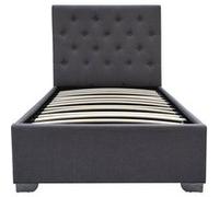 Lit coffre habitat et jardin 207 x 98 x 108 cm en bois sommier a lattes de couleur gris Gris G