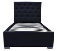 Lit coffre habitat et jardin 207 x 98 x 108 cm en chrome sommier a lattes pour 2 personnes de couleur noir Noir G