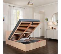 Lit coffre MADRID 140x190 + 1 sommier / Décor Chêne Blanchi