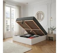 Lit Coffre Madrid 140x200 + 1 sommier/Blanc