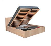 Lit coffre ELPHEGE - 160x200cm - Coloris : Chêne