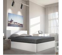 WEBER INDUSTRIES Lit Coffre Madrid 160x200 + 1 sommier/Blanc