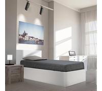 WEBER INDUSTRIES Lit Coffre Madrid 90x190 + 1 sommier/Blanc