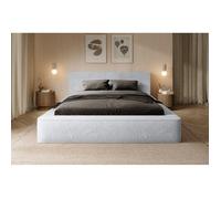 Lit coffre ORLANE - Blanc Nuage polaire - 160x200 cm - Sommier relevable - Design haut de gamme