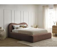 Lit coffre ORLANE tissu bouclette orange 160x200 BOBOCHIC 160x200 Orange