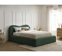Lit coffre ORLANE tissu bouclette vert foncé 180x200 BOBOCHIC 180x200 Vert foncé