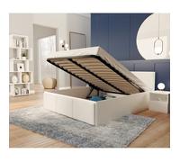 Lit coffre Panama T 140x190 - Sommier inclus Blanc - blanc