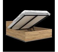 Lit coffre Paris 140 x 190 cm avec sommier à lattes relevable Chêne