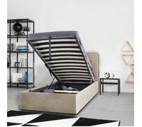Lit coffre PARMA 90x190 + 1 sommier / Beige