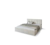 Lit Coffre Rino 140x190 cm - Sommier inclus Crème