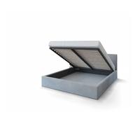Lit Coffre Rino 140x190 cm - Sommier inclus Gris clair