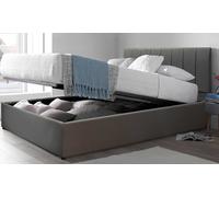 Lit coffre Sampur Barcelone similicuir matelas Cosmos en option : 160 x 200 cm / Gris / Lit seul