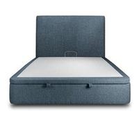 Lit coffre sommeil de plomb 140 x 200 x 39 cm en polyurethane sommier coffre pour 2 personnes de couleur bleu Bleu G