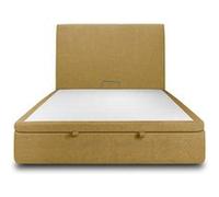 Lit coffre sommeil de plomb 140 x 200 x 39 cm en tissu sommier coffre pour 2 personnes de couleur Jaune G
