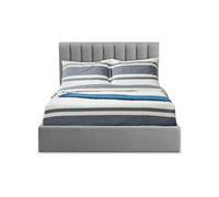 Menzzo Lit Coffre Songe + Sommier Tissu Gris 160cm