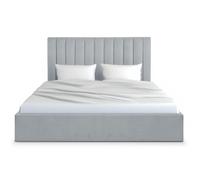 Lit Coffre Songe + Sommier Velours Argent 180cm