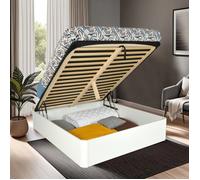 LIT COFFRE SPIRO 140x190cm + 1 SOMMIER / BLANC