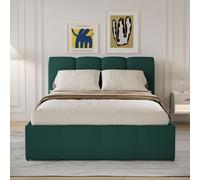 Baltimore lit coffre style nuage led 140x190cm velours vert
