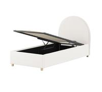 Lit coffre - VIPACK - Moon - 90x200 cm - Blanc - Espace de rangement