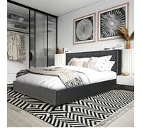 Lit coffre WEMBLEY 160x200 + 1 sommier / Gris foncé